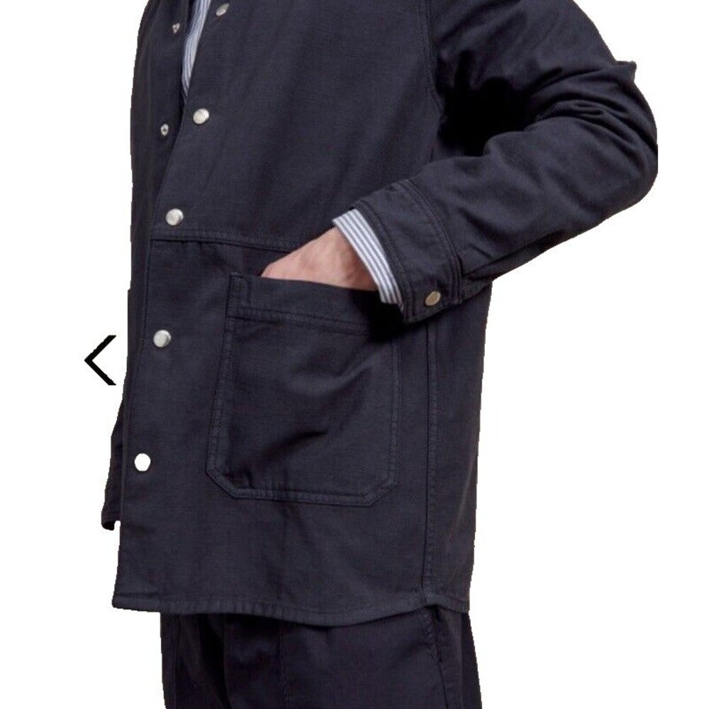 Maison Standards Felix Navy Cotton Overshirt Jacket Patch Pockets Size XL - Picture 3 of 9
